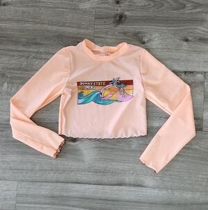Cat & Jack • Girls 'Sunny State Of Mind' Cropped Long Sleeve Swim Rash Guard
